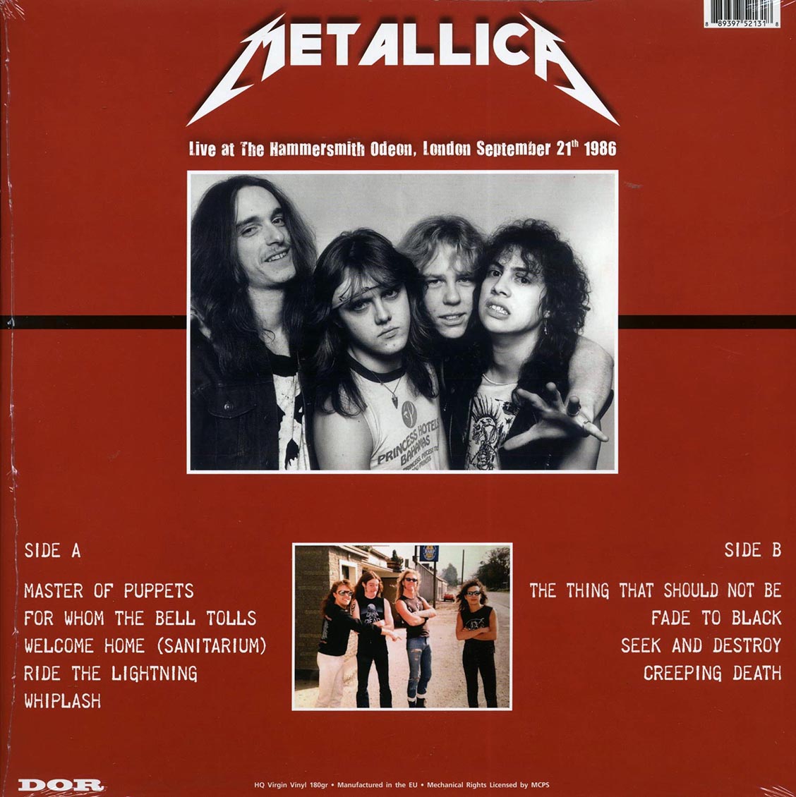 Metallica - Live At Hammersmith Odeon, London September 21st 1986 (180g) (colored vinyl)