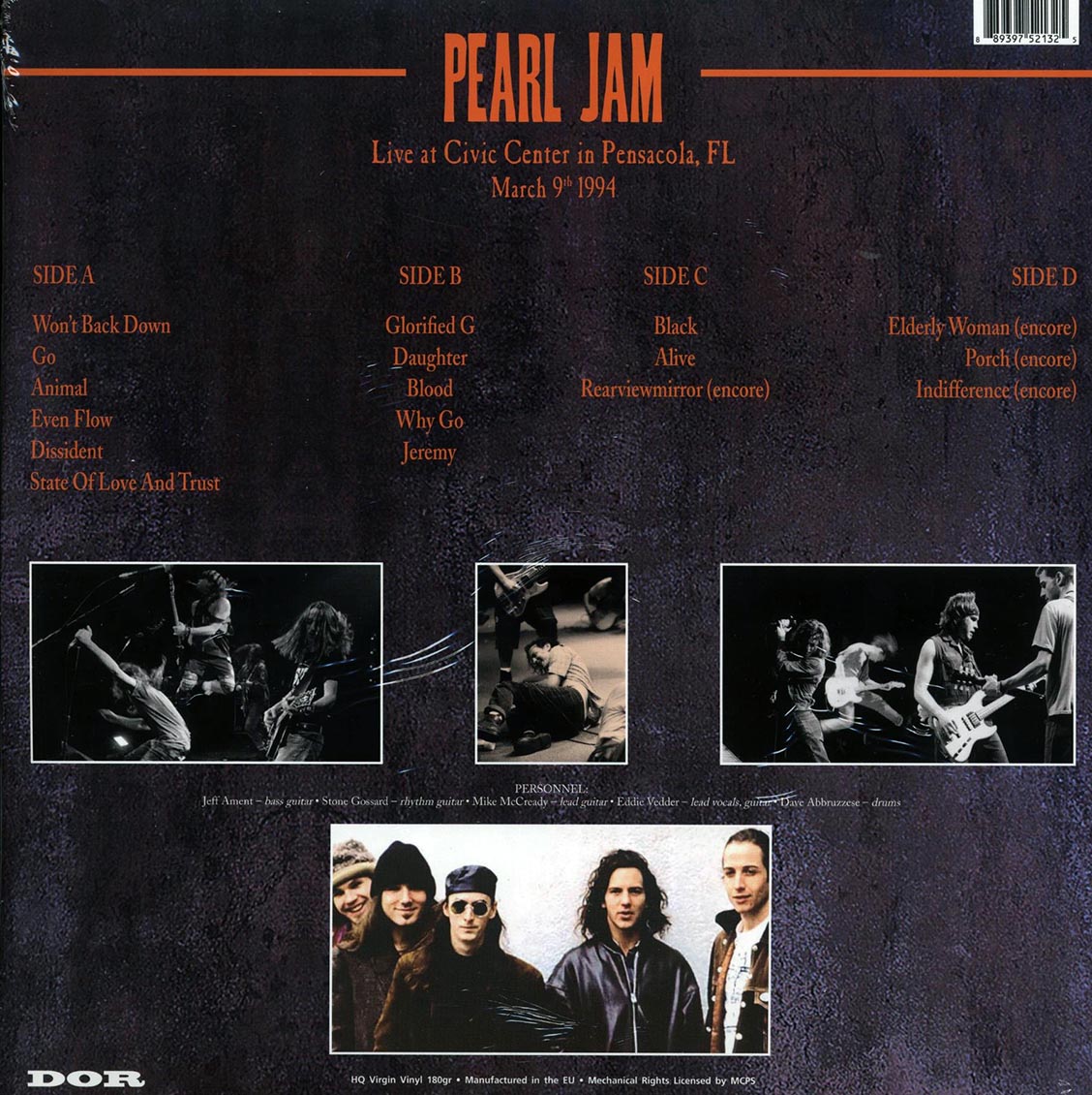 Pearl Jam - Live At Civic Center, Pensacola, FL March 9th 1994 (2xLP) (180g) (yellow vinyl)
