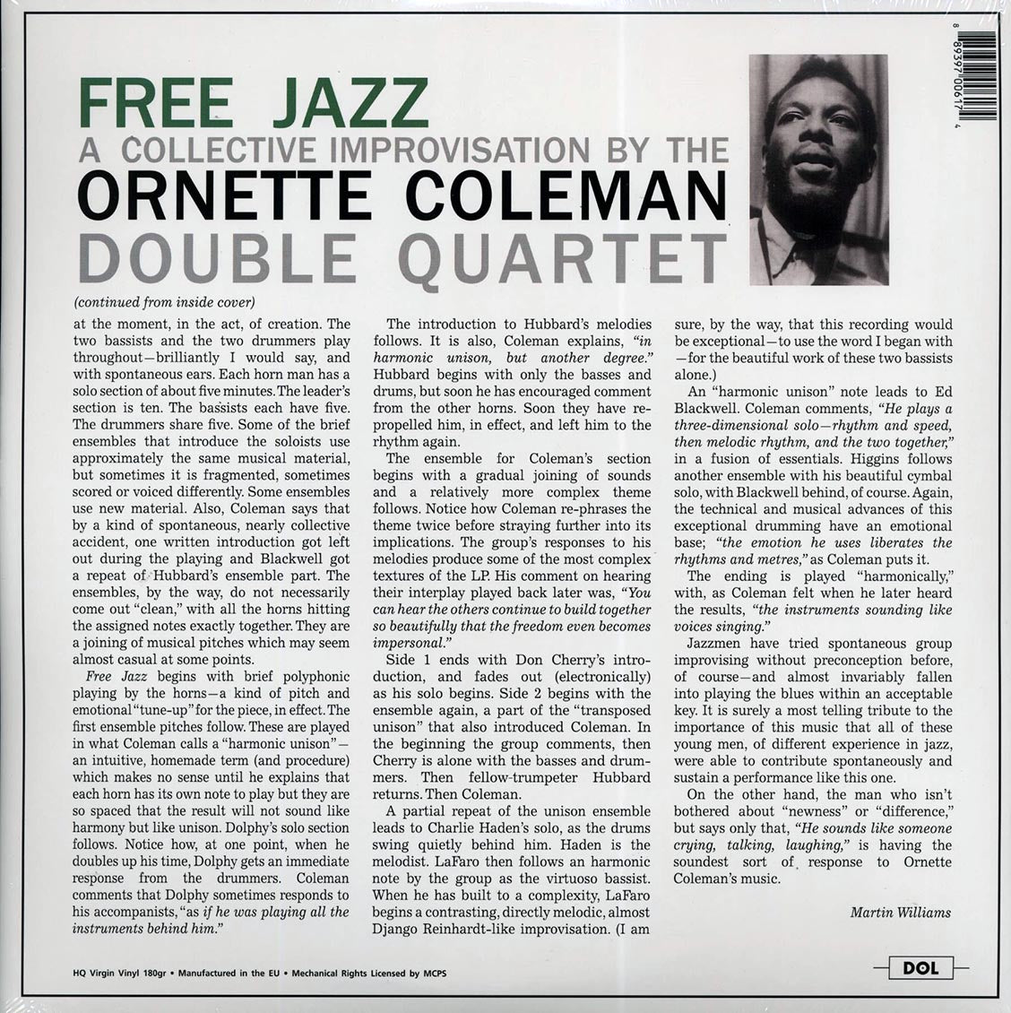 The Ornette Coleman Double Quartet - Free Jazz (180g) (blue vinyl)