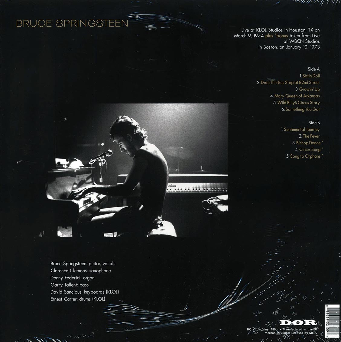 Bruce Springsteen - Live In Studios Houston March 9, 1974 & Boston, January 10, 1973 (180g) (colored vinyl)