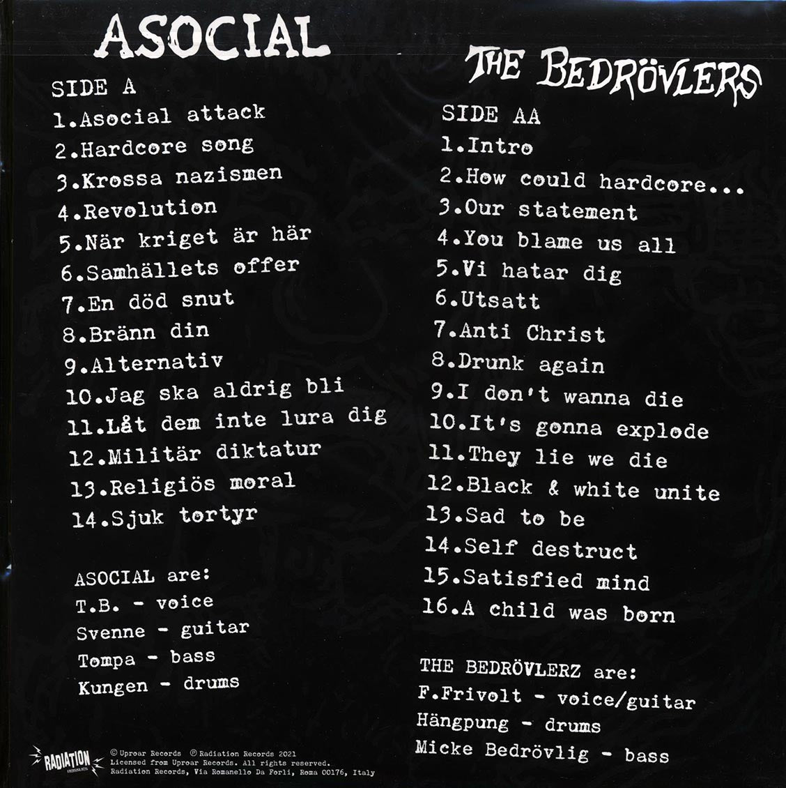 Asocial & The Bedrovlers - How Could Hardcore Be Any Worse? Volume 1