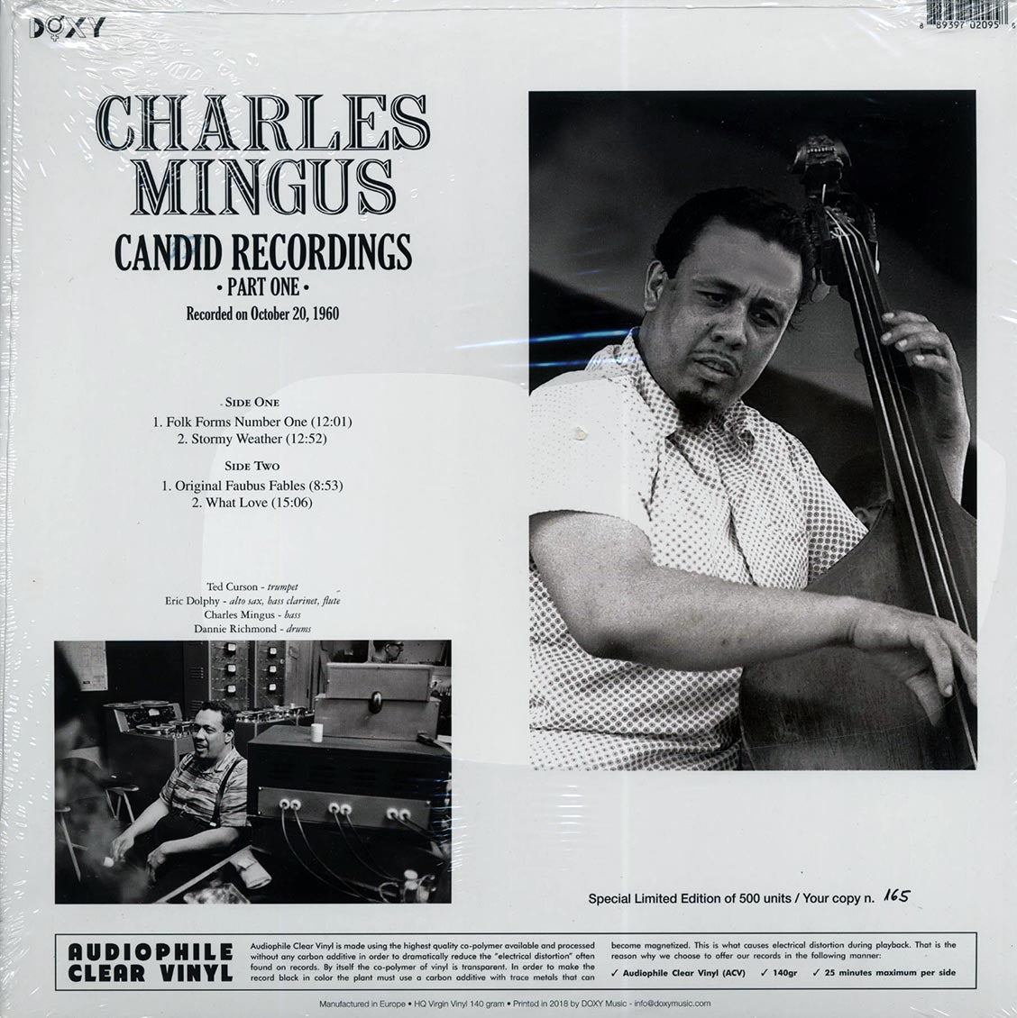 Charles Mingus - Candid Recordings Part 1 (ltd. 500 copies made) (clear vinyl)