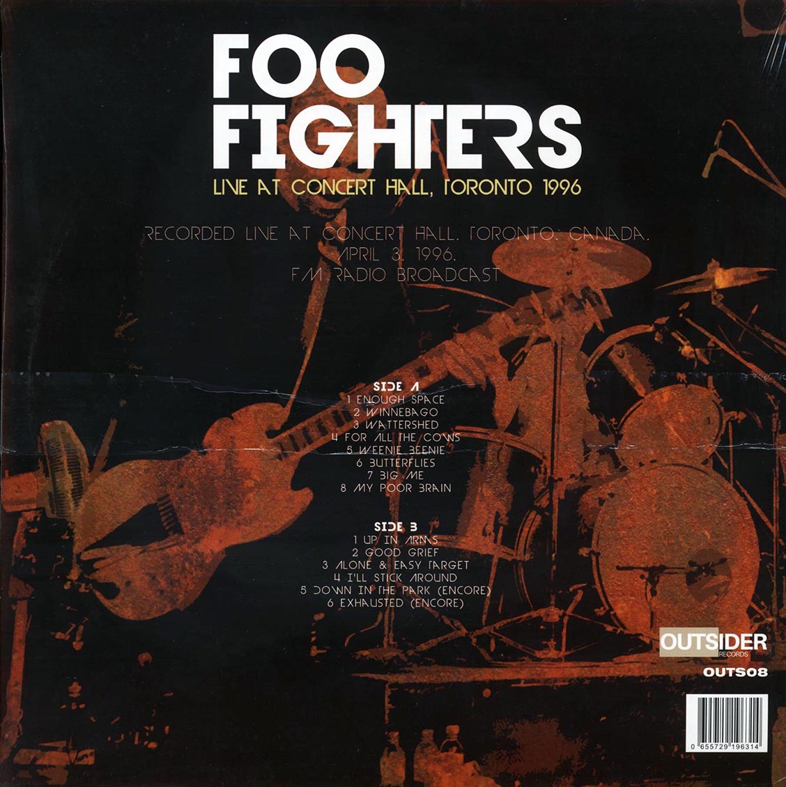 Foo Fighters - Live At Concert Hall, Toronto 1996 (clear vinyl)