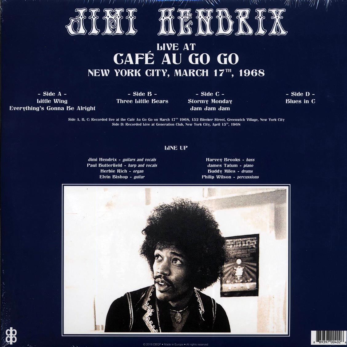 Jimi Hendrix - Live At Cafe Au Go Go, New York City, March 17th, 1968 (2xLP)