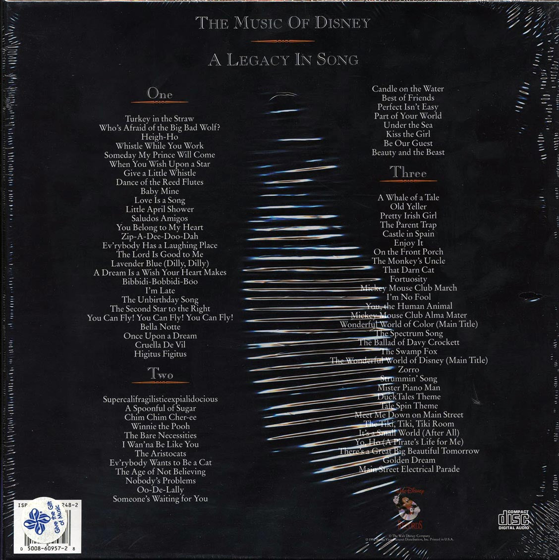 Helen Reddy, Sean Connery, Kirk Douglas, Annette Funicello, Roger Miller, Etc. - The Music Of Disney: A Legacy In Song (88 tracks) (3xCD) (box set) (incl. large booklet) (LP-size box set) (remastered)