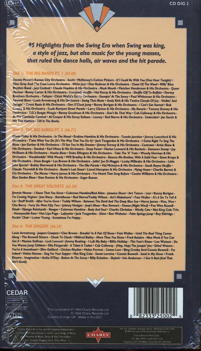 Glenn Miller, Artie Shaw, Louis Armstrong, Cab Calloway, Al Cooper, Fred Astaire, Jack Teagarden, Etc. - The Swing Era (tall casebound set) (95 tracks) (4xCD) (incl. large booklet)