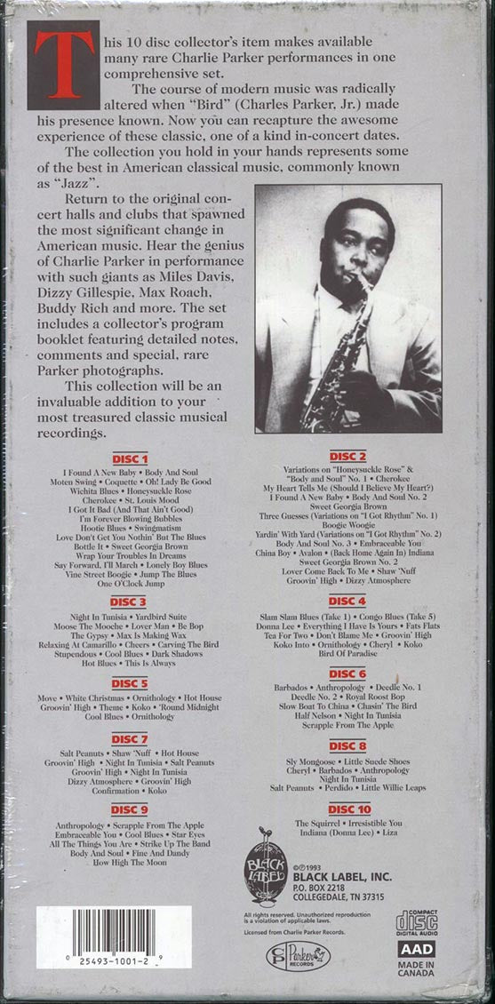 Charlie Parker - The Charlie Parker Story (121 tracks) (10xCD) (box set) (incl. large booklet)