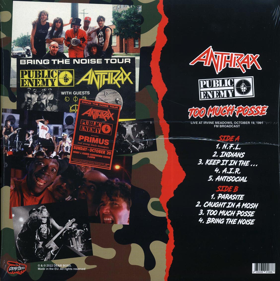 Anthrax, Public Enemy - Too Much Posse: Live At Irvine Meadows, October 19, 1991 (ltd. 300 copies made) (colored vinyl)