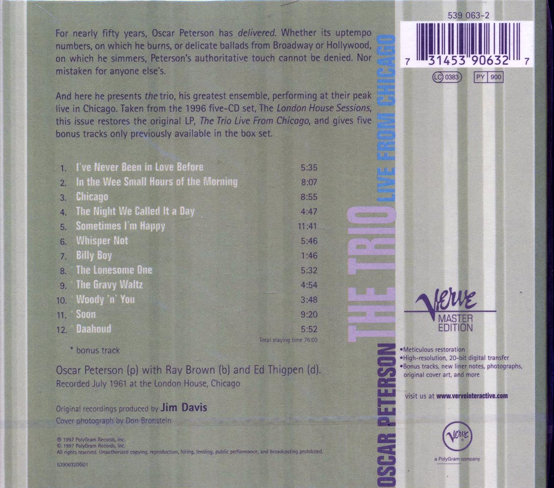 Oscar Peterson - The Trio From Chicago (remastered)