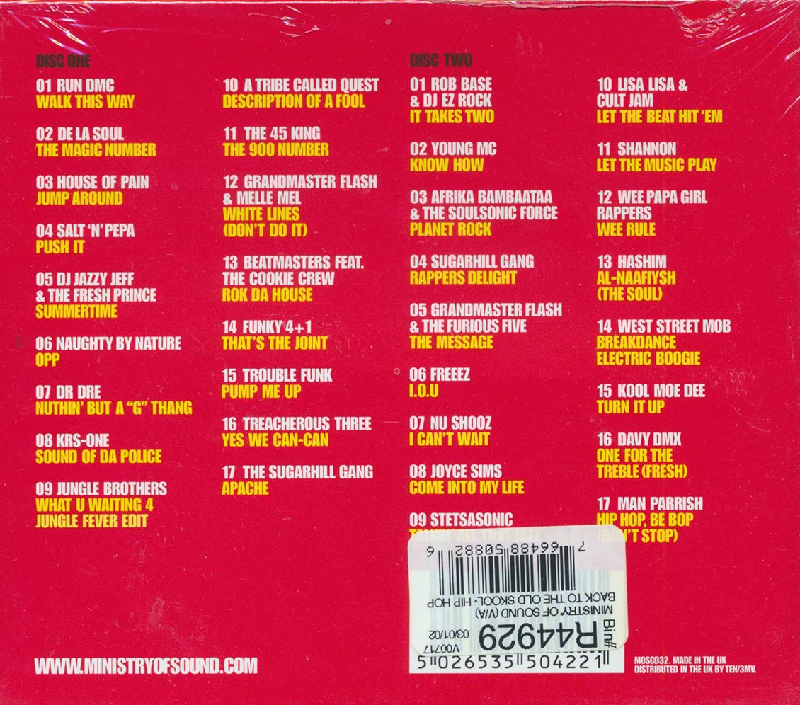 De La Soul, Run DMC, Dr. Dre, Naughty By Nature, Kool Moe Dee, KRS-One, Etc. - Back To The Old Skool Hip Hop (34 tracks) (2xCD)