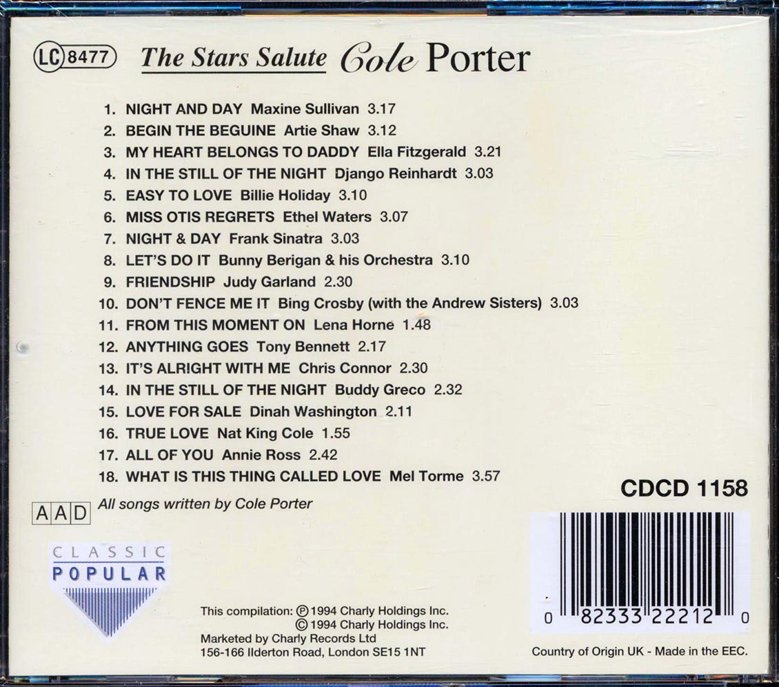 Frank Sinatra, Billie Holidy, Judy Garland, Ella Fitzgerald, Etc. - The Stars Salute Cole Porter