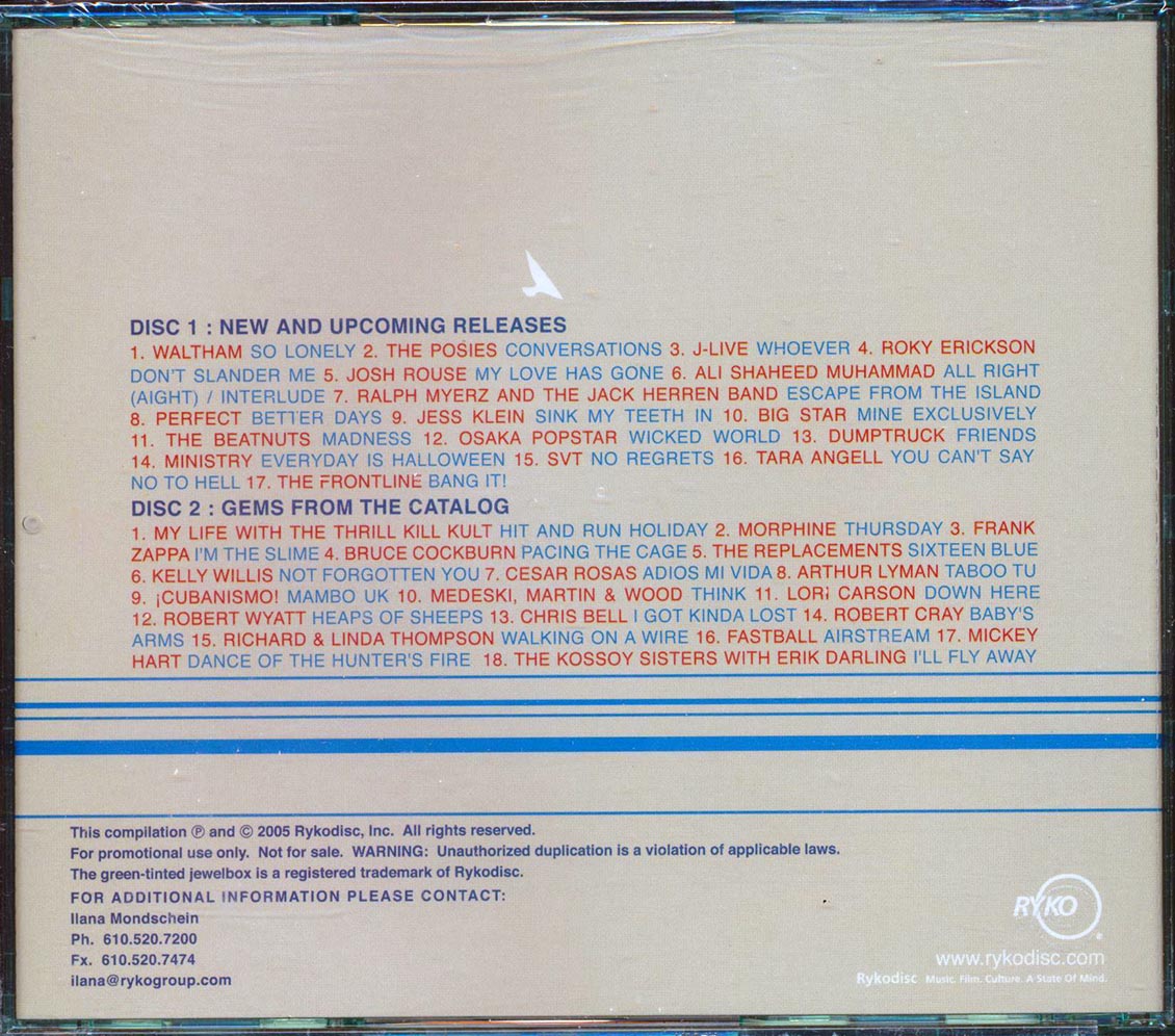 Big Star, Robert Crazy, Ministry, Morphine, Fastball, Mickey Hart, J-Live, Etc. - Rykodisc Summer 2005 Sampler (35 tracks) (2xCD)