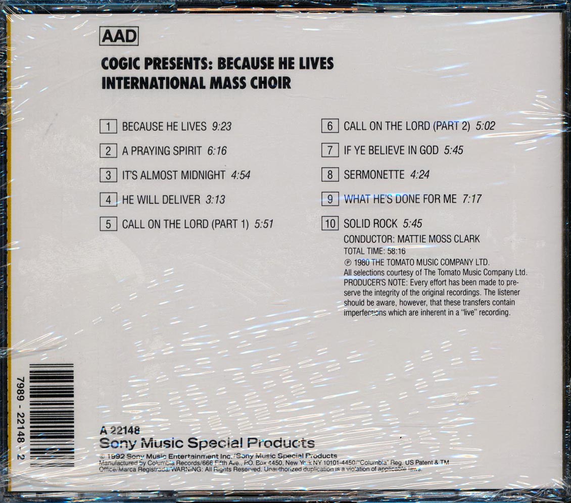 International Mass Choir, Mattie Moss Clark - Because He Lives