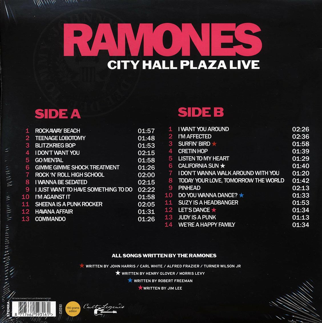The Ramones - City Hall Plaza Live: Civic Center Plaza, San Francisco, CA, USA, June 8, 1979 (180g)
