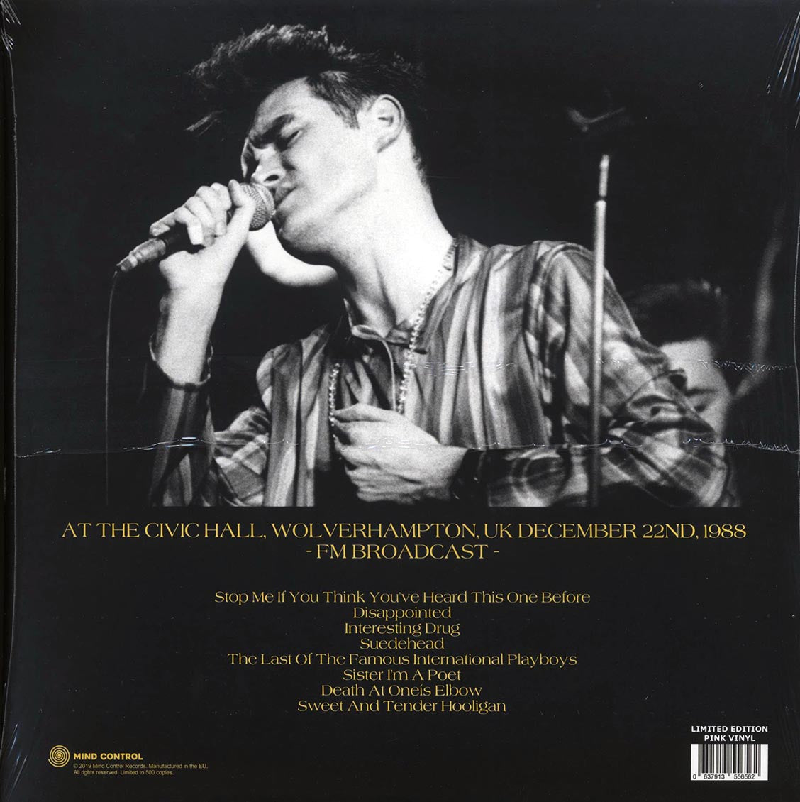 Morrissey - At The Civic Hall, Wolverhampton, UK December 22nd, 1988 (ltd. 500 copies made) (pink vinyl)