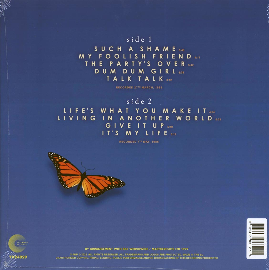 Talk Talk - Force Of Nature: Hammersmith Odeon, London (yellow vinyl)
