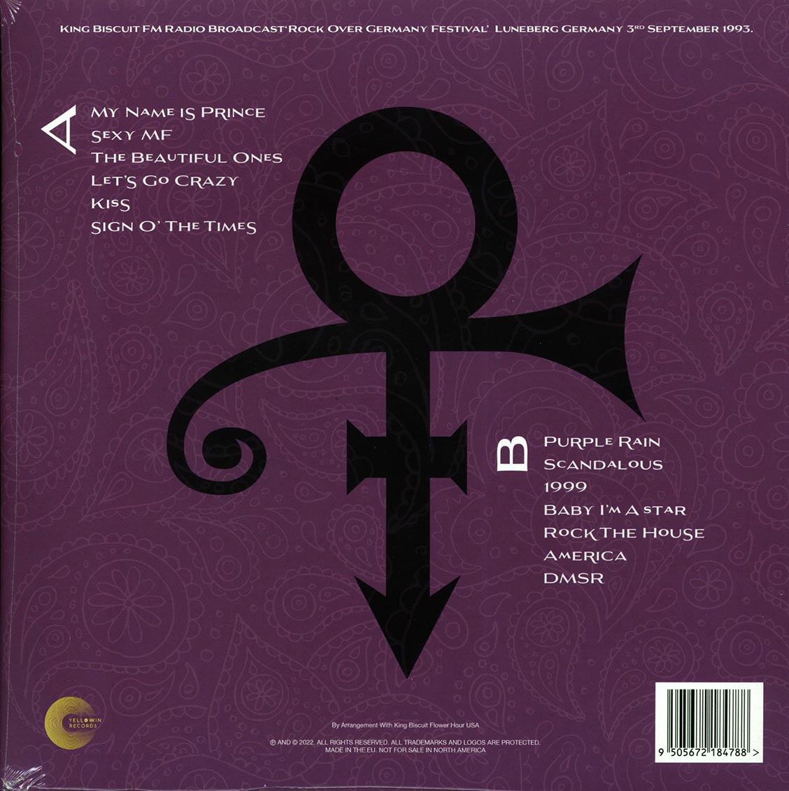 Prince - Rock Over Germany Festival 1993 (yellow vinyl)