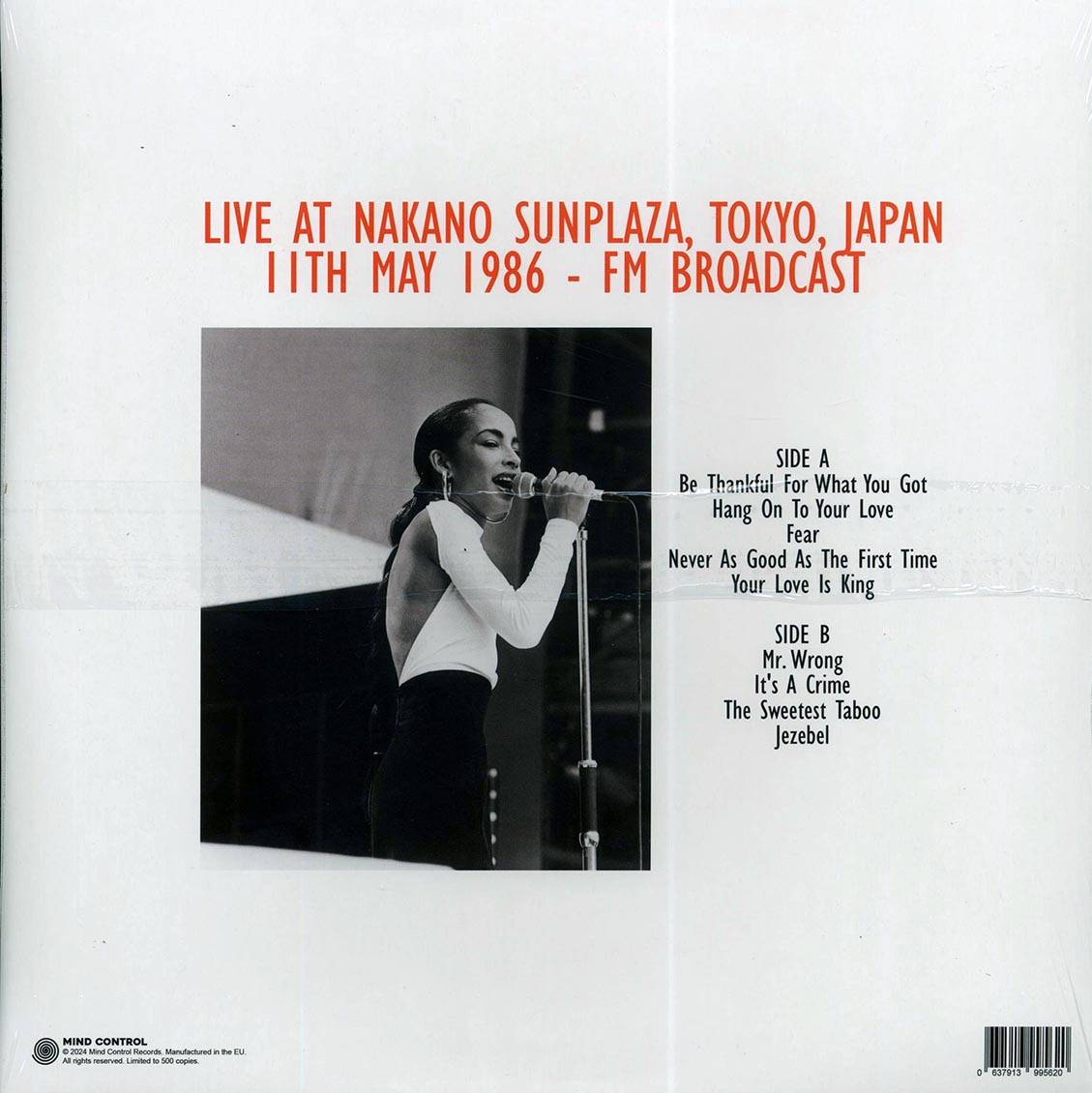 Sade - License To Love: Live At Nakano Sunplaza, Tokyo, Japan, 11th May, 1986