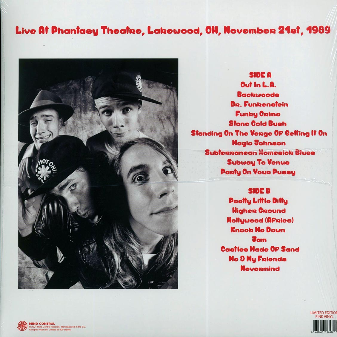 Red Hot Chili Peppers - Subway To Venus: Lakewood, OH, 21 November '89 (ltd. 500 copies made) (pink vinyl)