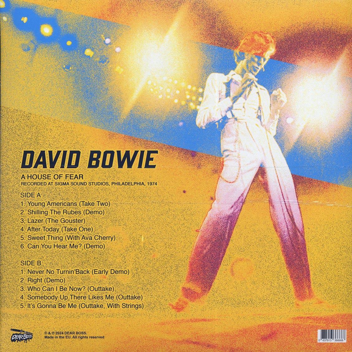 David Bowie - A House Of Fear: Recorded At Sigma Sound Studios, Philadelphia, 1974 (ltd. 300 copies made) (yellow vinyl)