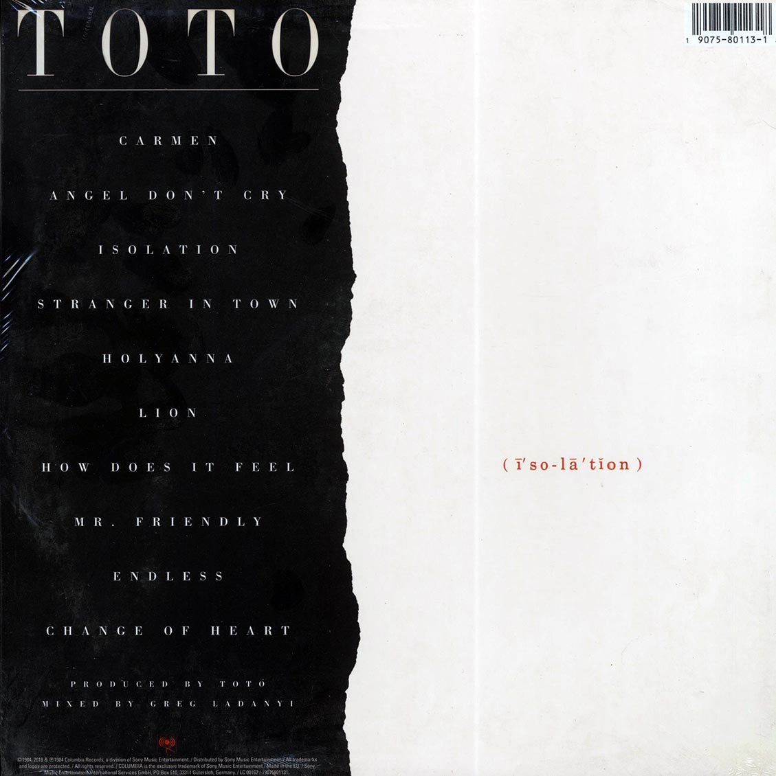 Toto - Isolation (remastered)