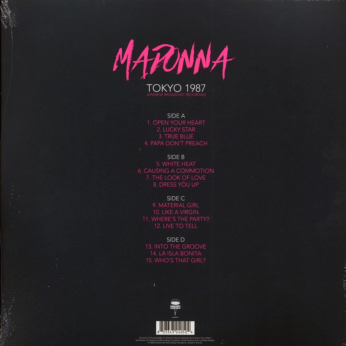 Madonna - Tokyo 1987: Korakuen Kyujo, Tokyo, June 22nd 1987 (ltd. ed.) (2xLP) (red vinyl)
