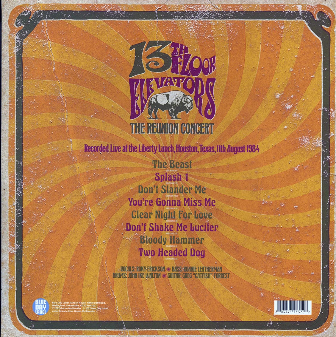 The 13th Floor Elevators - The Reunion Concert: Liberty Lunch, Houston, Texas, 11th August 1984 (2xLP) (yellow vinyl)