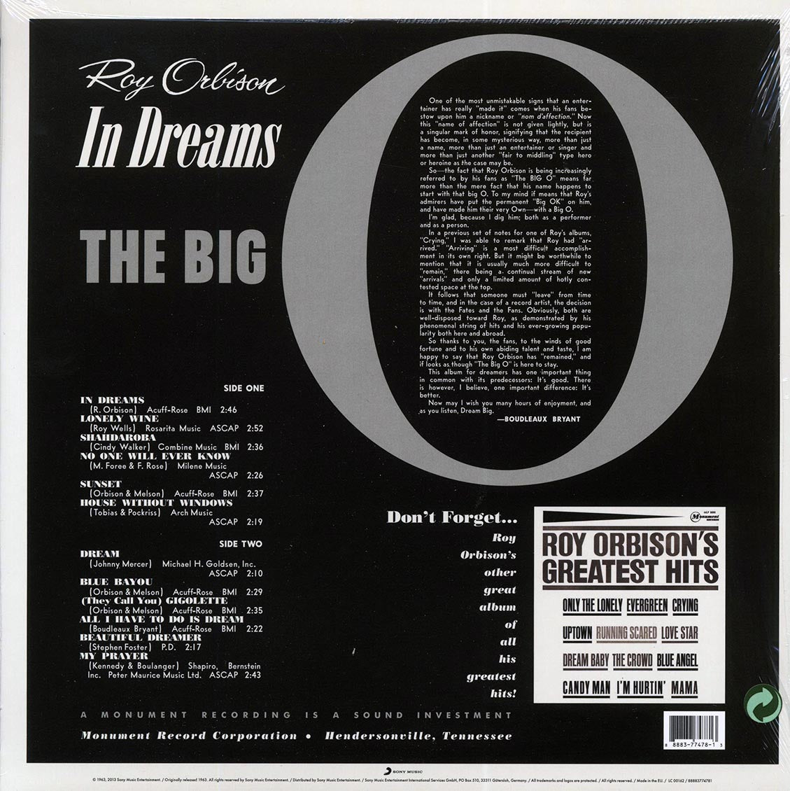 Roy Orbison - In Dreams (stereo)