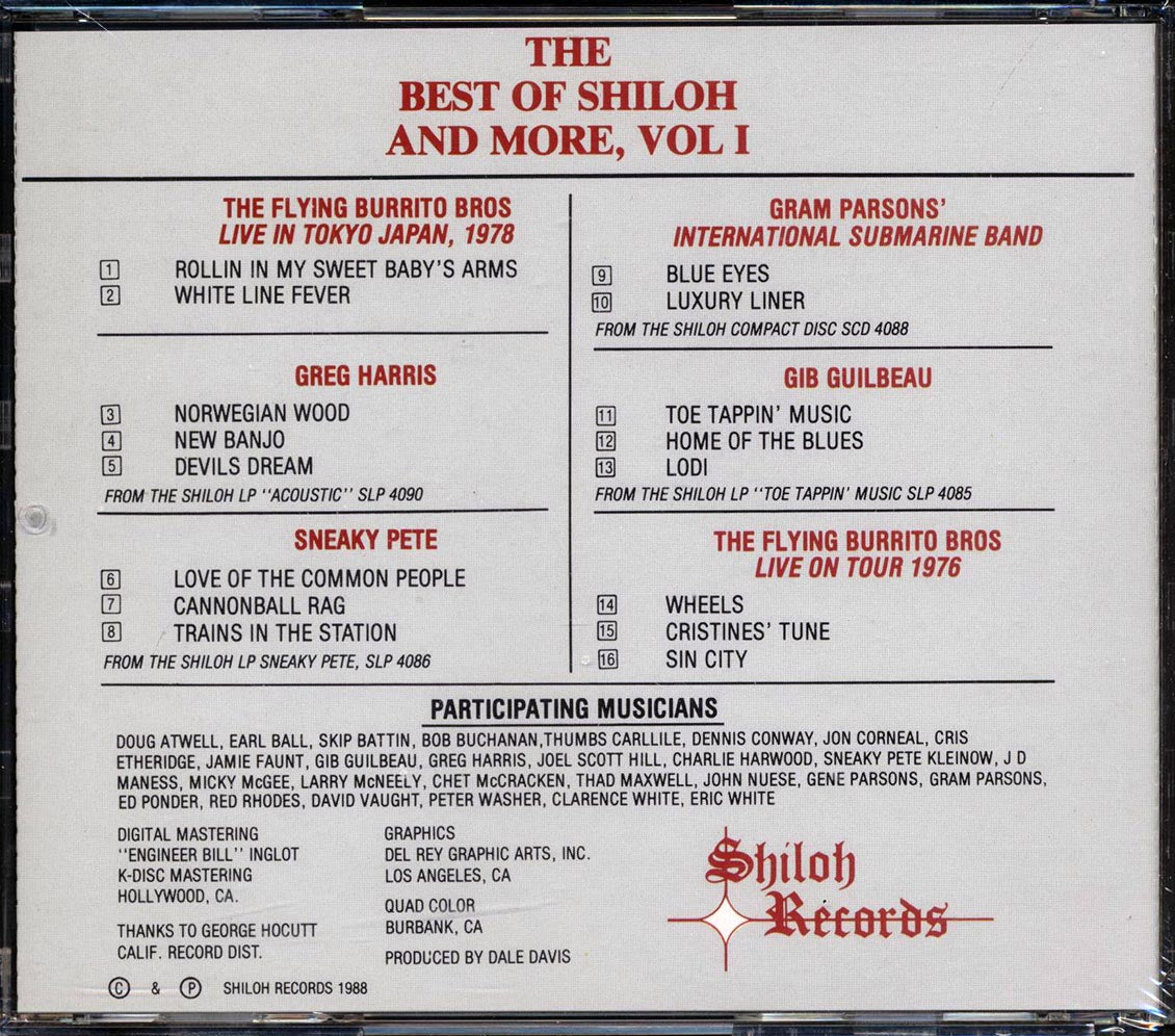 The Flying Burrito Brothers, Gram Parsons, Greg Harris, Etc. - The Best Of Shiloh And More Volume 1