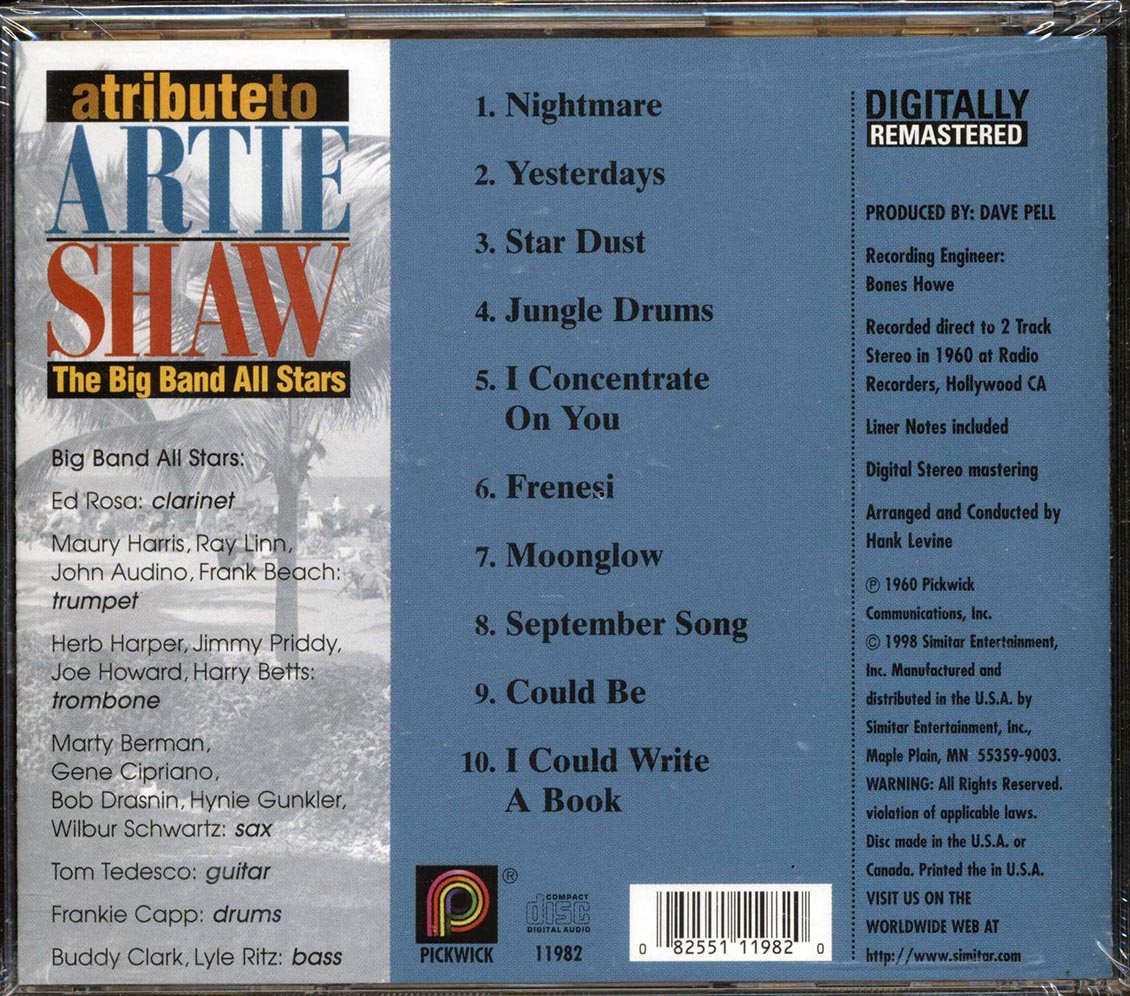 The Big Band All Stars - Tribute To Artie Shaw