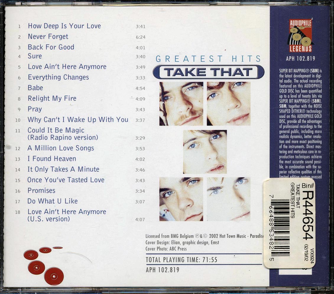 Take That - Greatest Hits (gold CD)