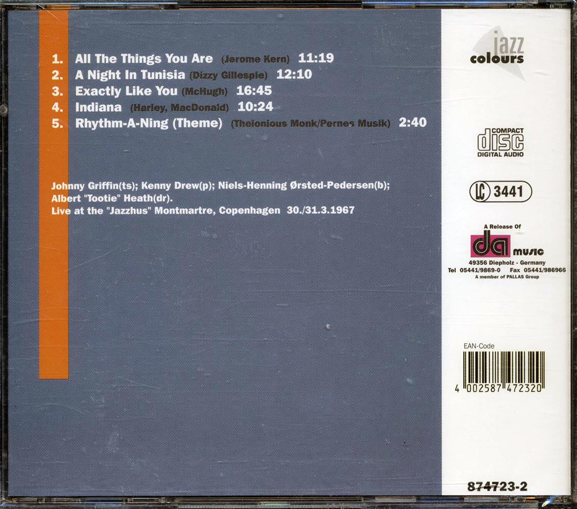 The Johnny Griffin Quartet - Live At The Jazzhus Montmarte Volume 1