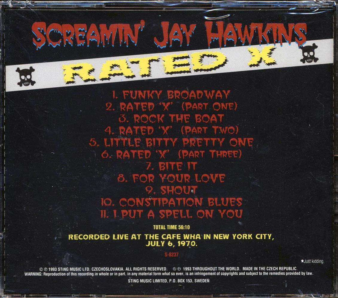 Screamin' Jay Hawkins - Rated "X": Life At Cafe Wha, New York City, July 6, 1970