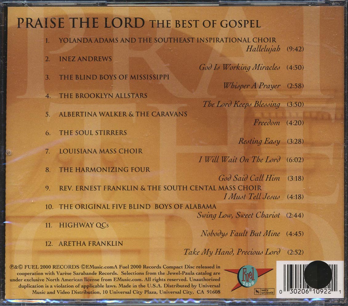 The Soul Stirrers, Aretha Franklin, Yoalnda Adams, Etc. - Praise The Lord: The Best Of Gospel (marked/ltd stock)