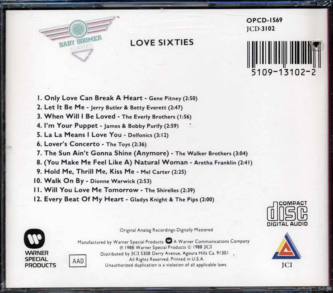 Gene Pitney, The Delfonics, The Toys - Love Sixties: Twelve Great Love Songs Of The Sixties
