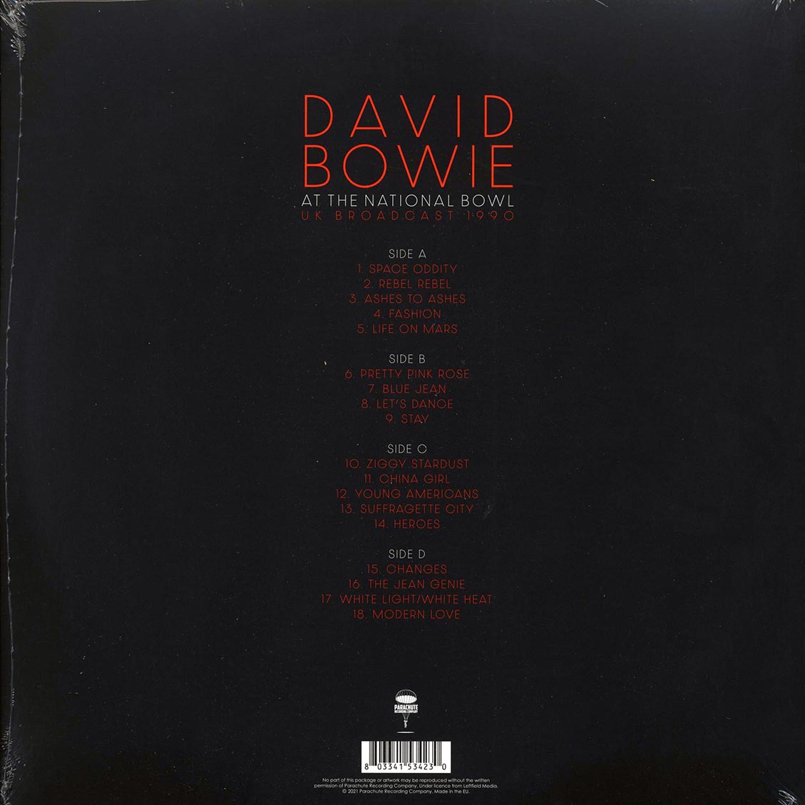David Bowie - At The National Bowl UK Broadcast 1990: Milton Keynes, England, August 5th 1990 (ltd. ed.) (2xLP) (white vinyl)