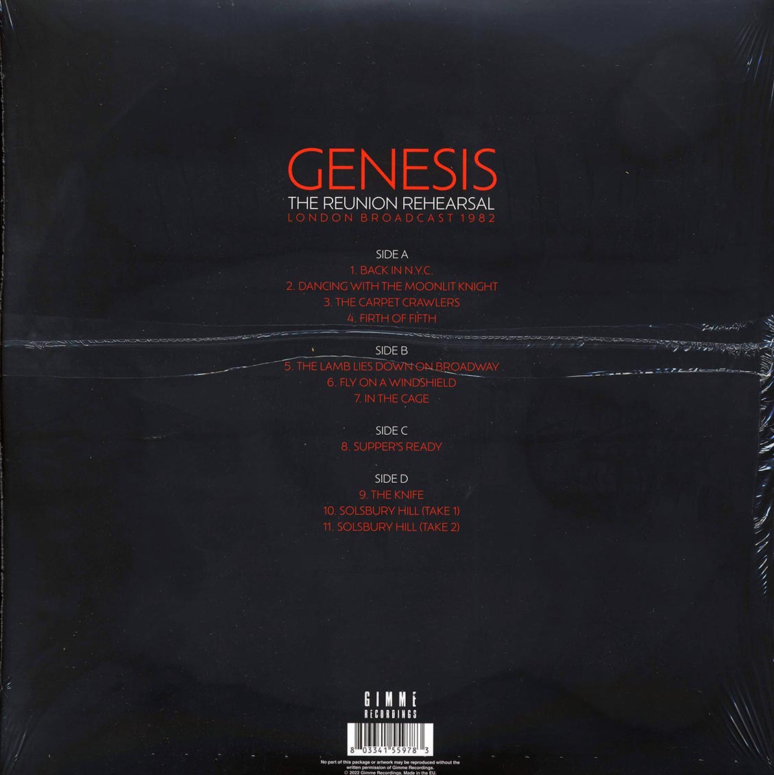 Genesis - The Reunion Rehearsals: London Broadcast 1982 (2xLP)