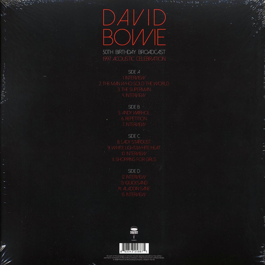 David Bowie - 50th Birthday Broadcast: 1997 Acoustic Celebration (2xLP)