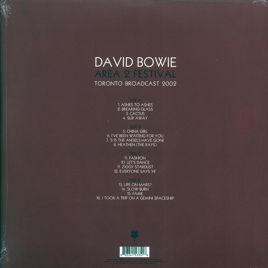David Bowie - Area 2 Festival: Toronto Broadcast 2002 (ltd. ed.) (2xLP) (white vinyl)