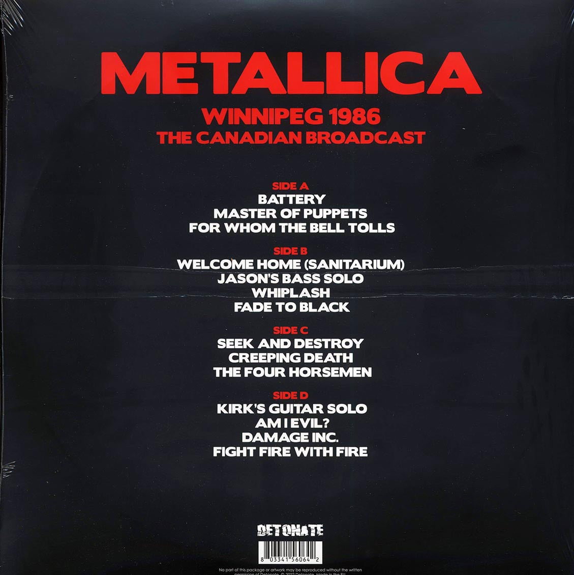 Metallica - Winnipeg 1986: The Canadian Broadcast (ltd. ed.) (2xLP) (red vinyl)