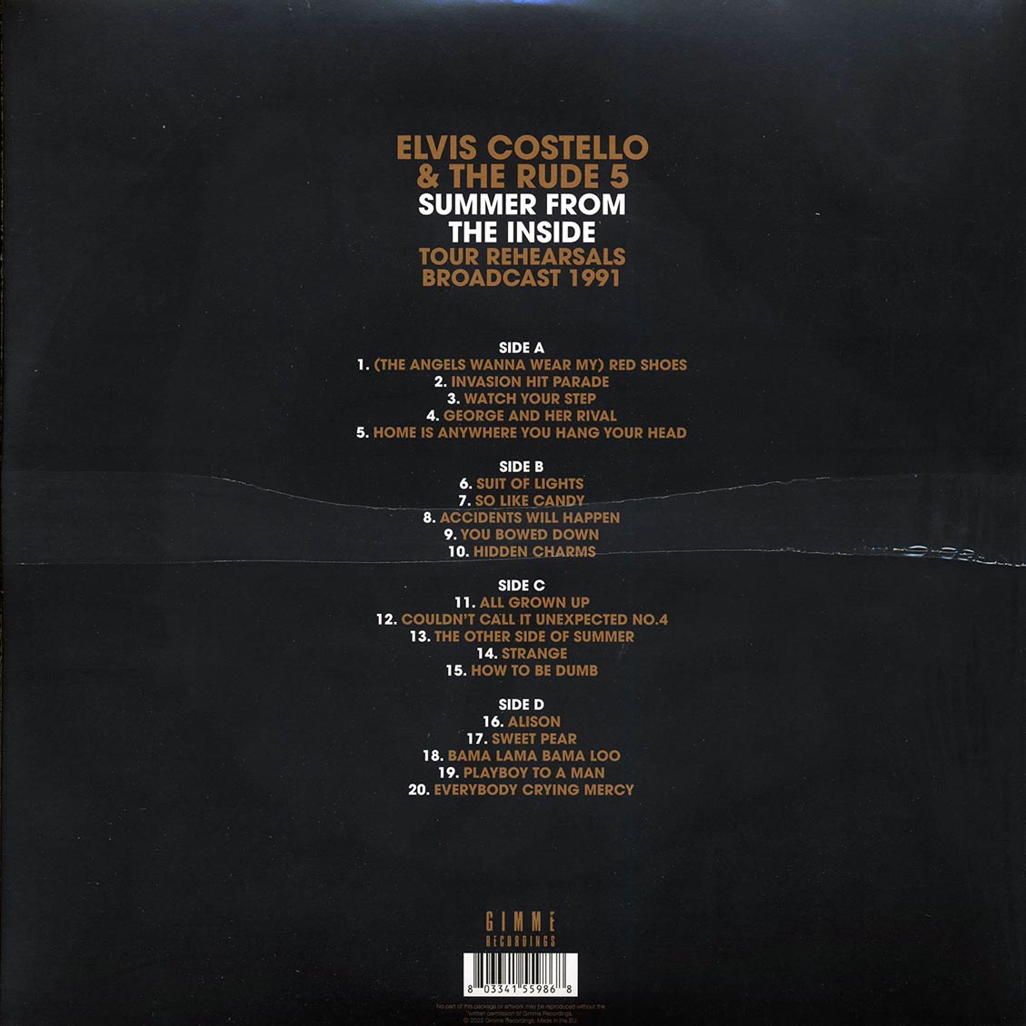 Elvis Costello & The Rude 5 - Summer From The Inside: Arlington Theater, Santa Barbara, CA, 25th May 1991 (2xLP)
