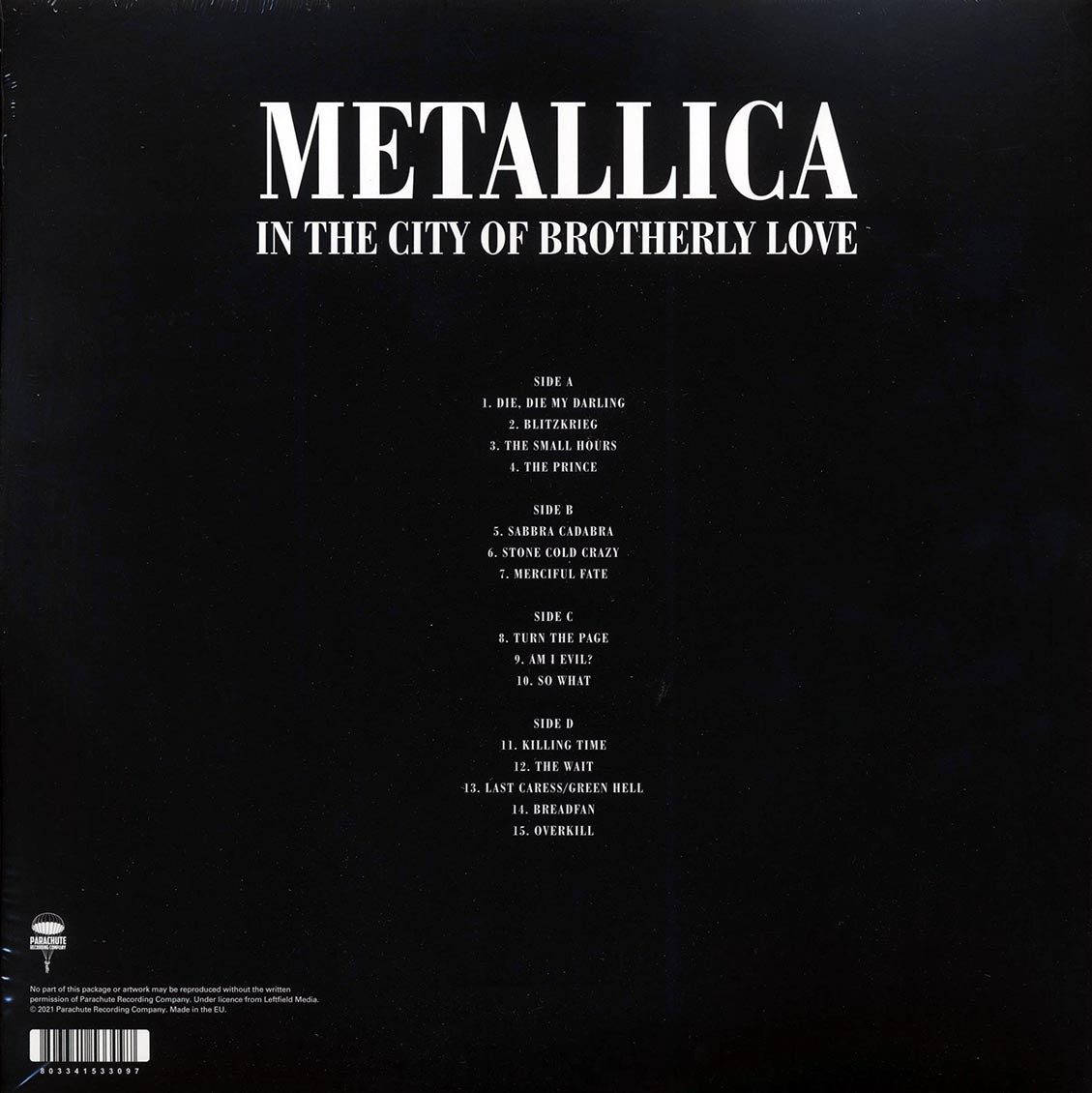 Metallica - In The City Of Brotherly Love: The Electric Factory, Philadelphia, November 23rd, 1998 (2xLP)