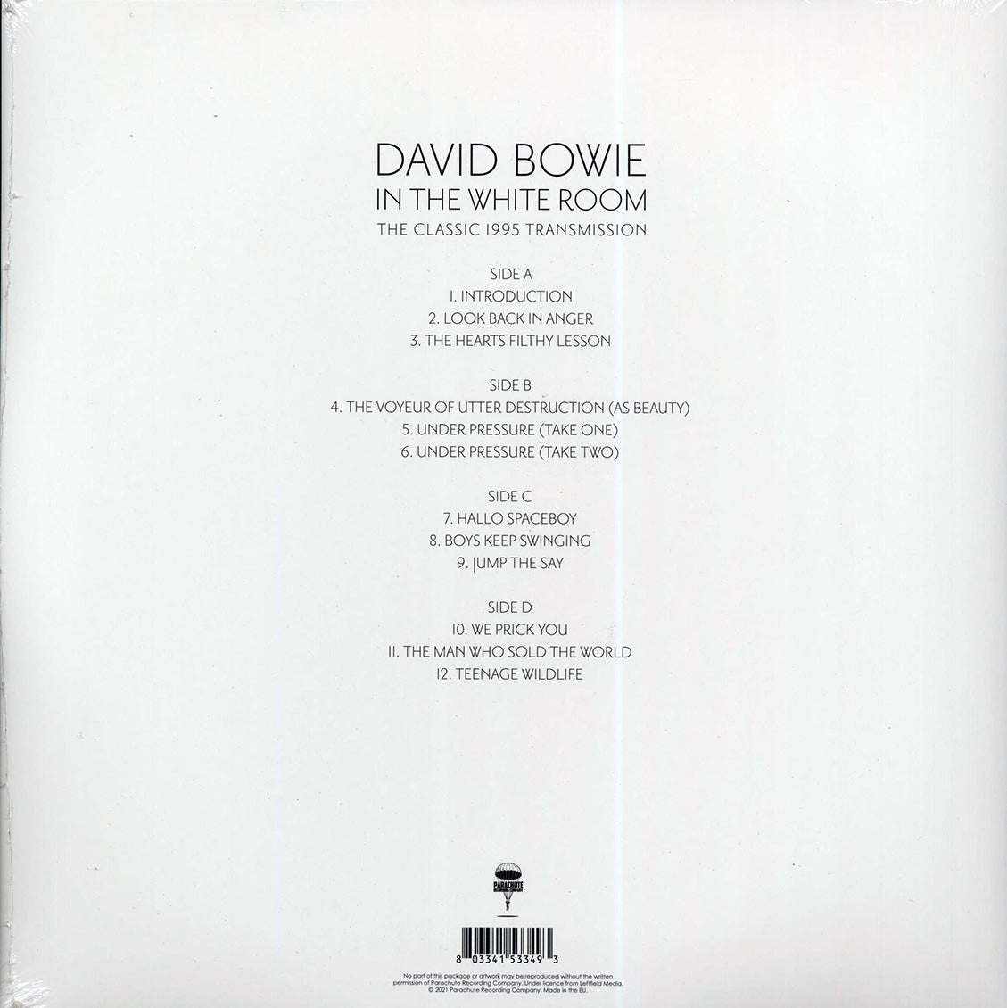 David Bowie - In The White Room: The Classic 1995 Transmission, Westway Studios, London, 14th December 1995 (ltd. ed.) (2xLP) (clear vinyl)