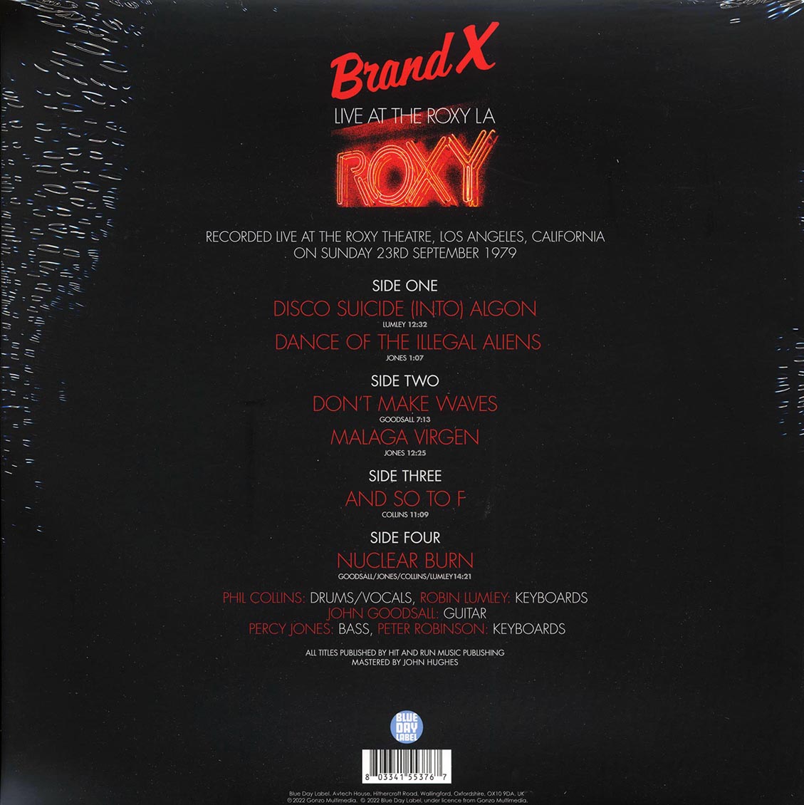Brand X - Live At The Roxy LA 23rd September 1979 (2xLP)