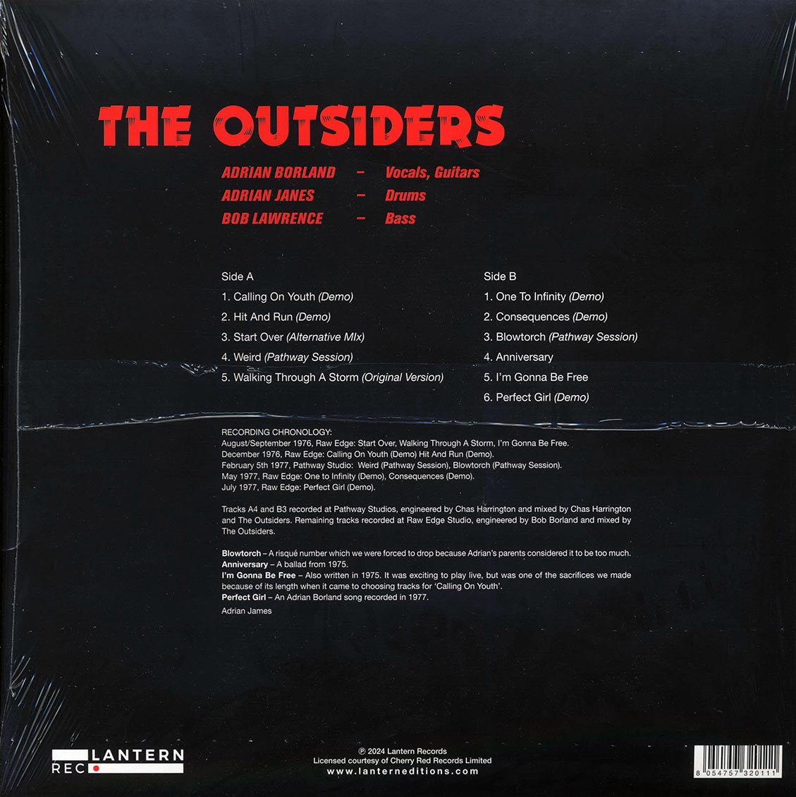 The Outsiders - Calling On Youth: One To Infinity Demos & Early Songs (RSD 2024) (red vinyl)