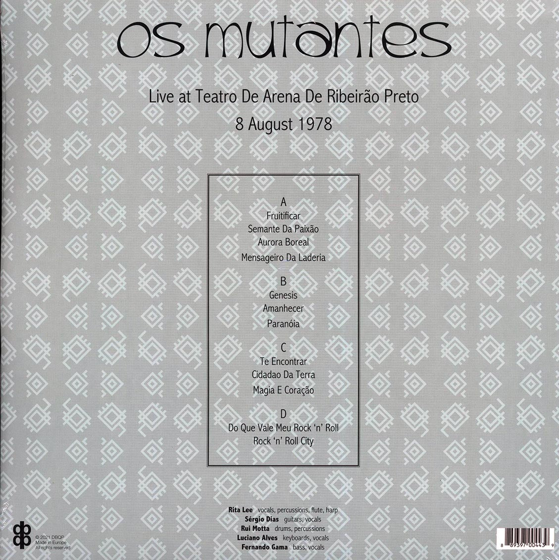 Os Mutantes - Live At Teatro De Arena De Ribeiro Preto 8 August 1978 (2xLP)