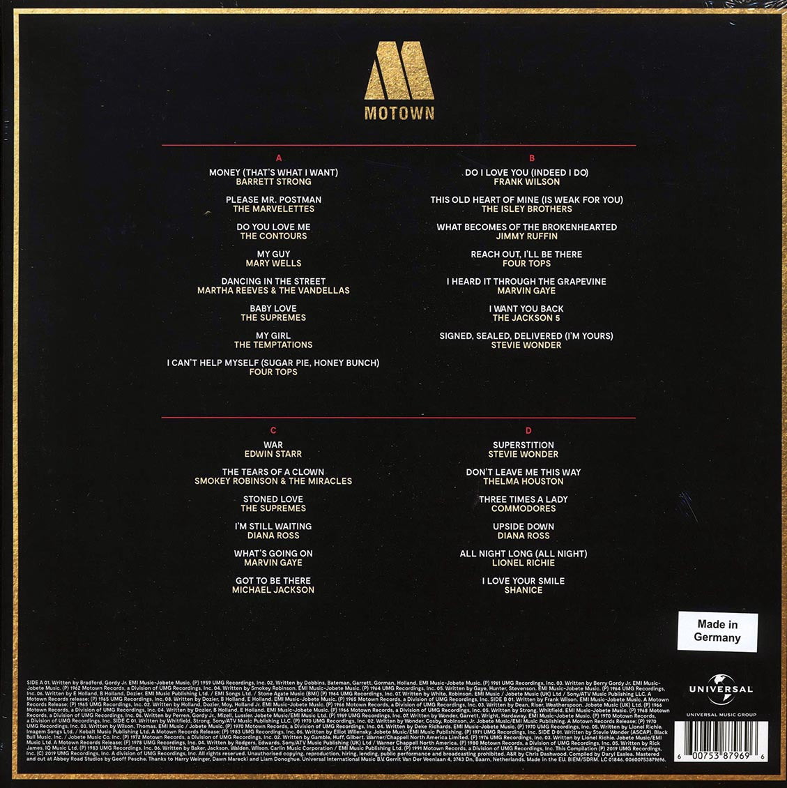 The Temptations, Mary Wells, Marvin Gaye, Lionel Richie, Diana Ross, Etc. - Motown Greatest Hits (60th Anniv. Ed.) (2xLP)