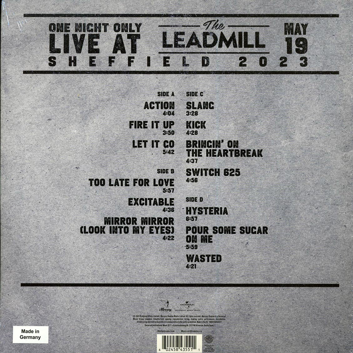 Def Leppard - One Night Only: Live At The Leadmill 2023 (RSD 2024) (ltd. ed.) (2xLP) (grey vinyl)