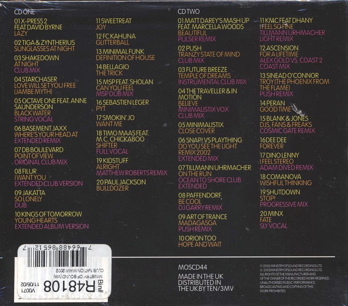 Sinead O'Connor, Smokin' Joe, Starchaser, Matt Darey, Etc. - Club Nation Miami 2002 (40 tracks) (2xCD)