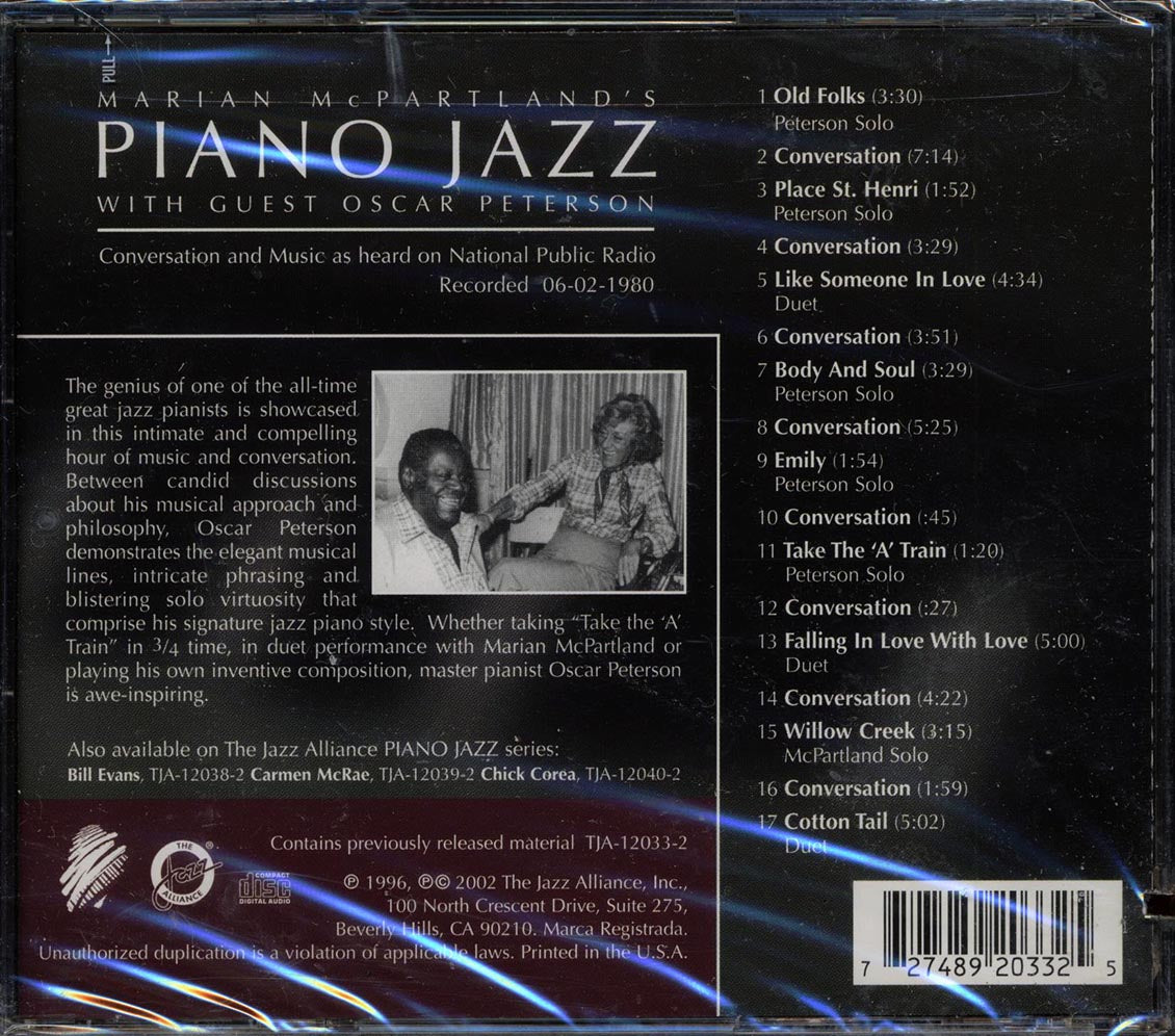 Oscar Peterson - Marian McPartland's Piano Jazz Radio Broadcast